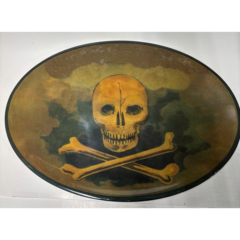 John Derian For Target Threshold Skull Bone Oval Melamine Serving Tray Halloween